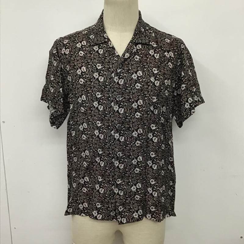ナノユニバース nano・universe シャツ、ブラウス 半袖 668-0121007 オープンカラーシャツ M 花柄 黒 / ブラック /  メンズ USED 古着 中古 10098834