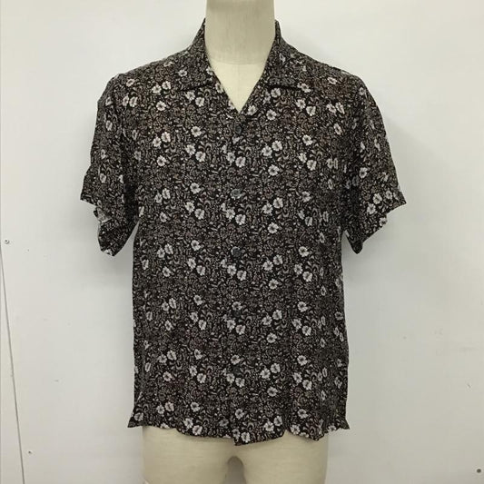 ナノユニバース nano・universe シャツ、ブラウス 半袖 668-0121007 オープンカラーシャツ M 花柄 黒 / ブラック /  メンズ USED 古着 中古 10098834