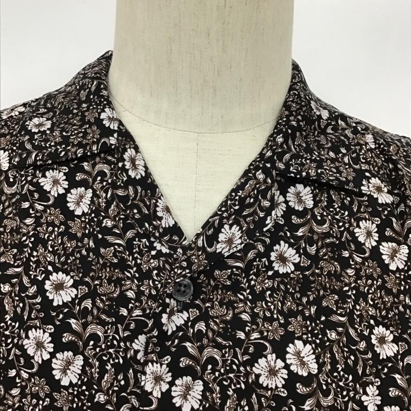 ナノユニバース nano・universe シャツ、ブラウス 半袖 668-0121007 オープンカラーシャツ M 花柄 黒 / ブラック /  メンズ USED 古着 中古 10098834