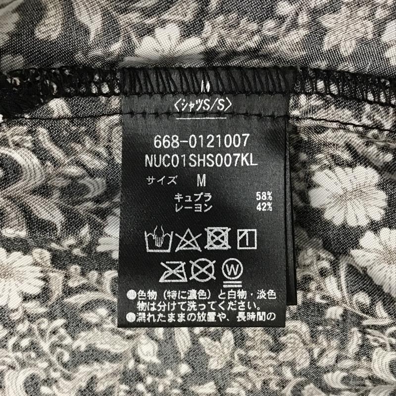 ナノユニバース nano・universe シャツ、ブラウス 半袖 668-0121007 オープンカラーシャツ M 花柄 黒 / ブラック /  メンズ USED 古着 中古 10098834