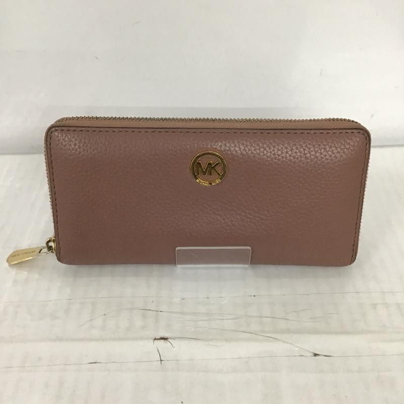 マイケルコース MICHAEL KORS 財布 長財布 35T5GFTZ3L ラウンドファスナー ワンポイント 桃 / ピンク / X 金 / ゴールド /  レディース USED 古着 中古 10098842