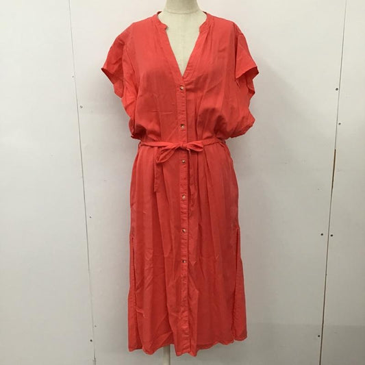 ザラベーシック ZARA BASIC ワンピース ひざ丈スカート 5796 022 679 スキッパー サイドスリット L 無地 橙 / オレンジ /  レディース USED 古着 中古 10098852