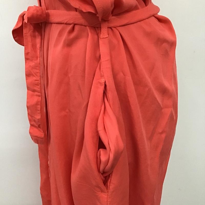 ザラベーシック ZARA BASIC ワンピース ひざ丈スカート 5796 022 679 スキッパー サイドスリット L 無地 橙 / オレンジ /  レディース USED 古着 中古 10098852