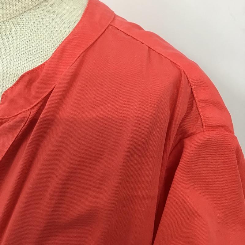 ザラベーシック ZARA BASIC ワンピース ひざ丈スカート 5796 022 679 スキッパー サイドスリット L 無地 橙 / オレンジ /  レディース USED 古着 中古 10098852