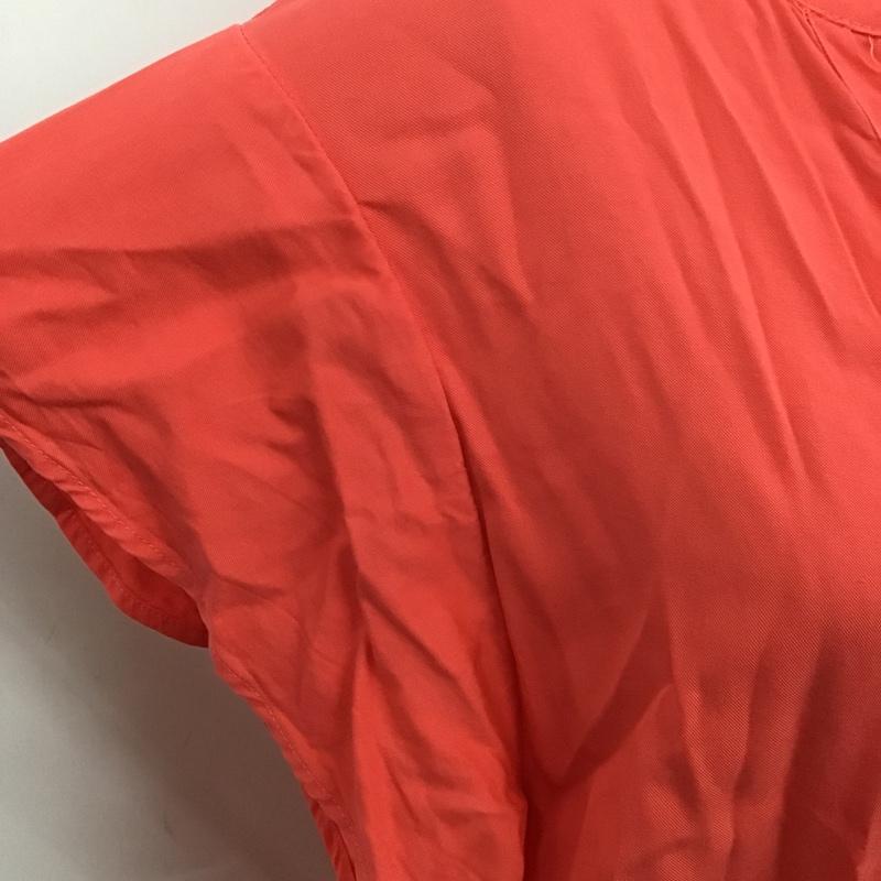 ザラベーシック ZARA BASIC ワンピース ひざ丈スカート 5796 022 679 スキッパー サイドスリット L 無地 橙 / オレンジ /  レディース USED 古着 中古 10098852