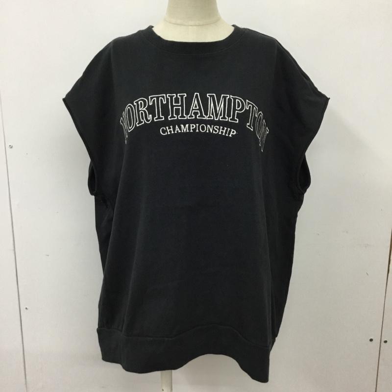 ローリーズファーム LOWRYS FARM カットソー 半袖 LF622139TS オーバーサイズプリントＴシャツ FREE ロゴ、文字 黒 / ブラック /  レディース USED 古着 中古 10098863