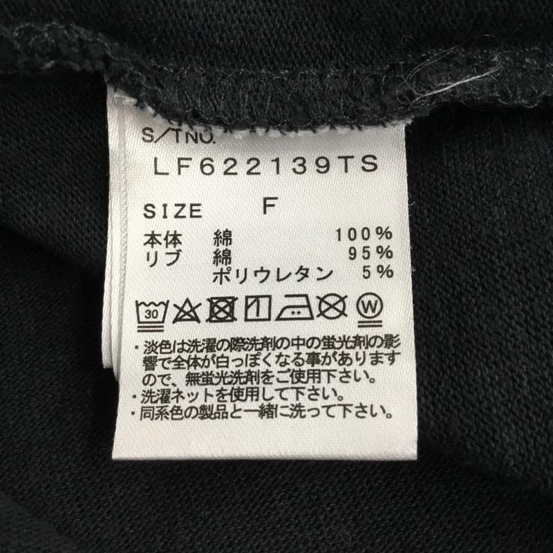 ローリーズファーム LOWRYS FARM カットソー 半袖 LF622139TS オーバーサイズプリントＴシャツ FREE ロゴ、文字 黒 / ブラック /  レディース USED 古着 中古 10098863