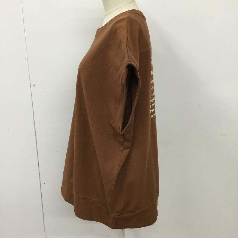 ローリーズファーム LOWRYS FARM カットソー 半袖 LF622139TS オーバーサイズプリントＴシャツ FREE プリント 茶 / ブラウン /  レディース USED 古着 中古 10098865