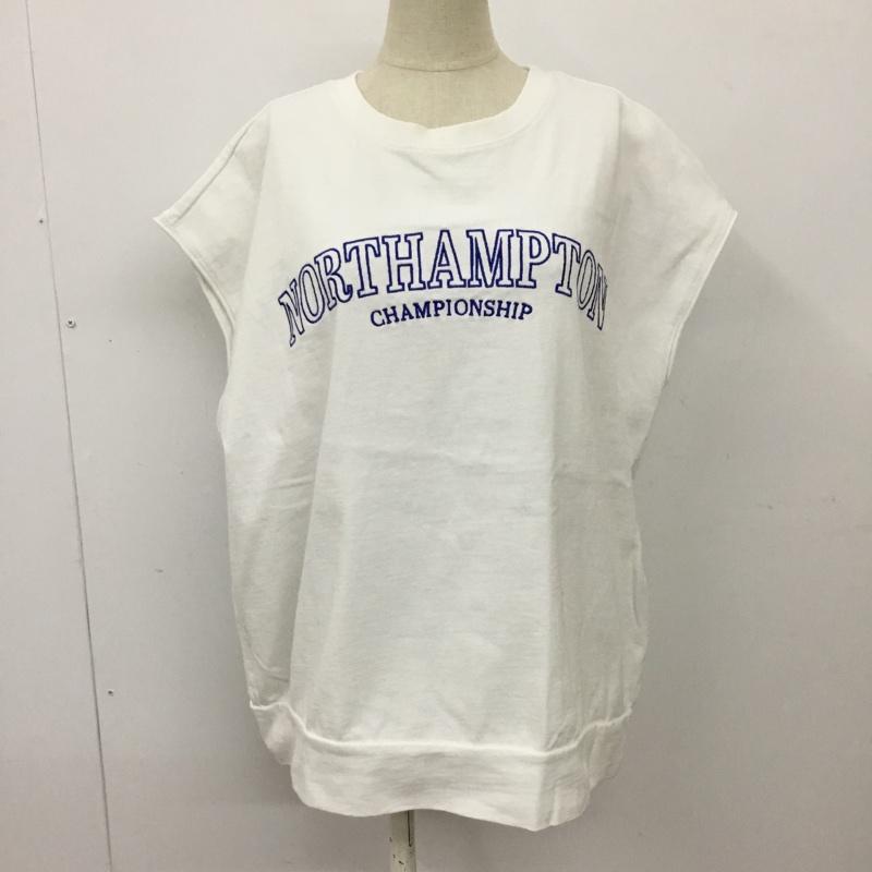 ローリーズファーム LOWRYS FARM カットソー 半袖 LF622139TS オーバーサイズプリントＴシャツ FREE ロゴ、文字 白 / ホワイト /  レディース USED 古着 中古 10098866