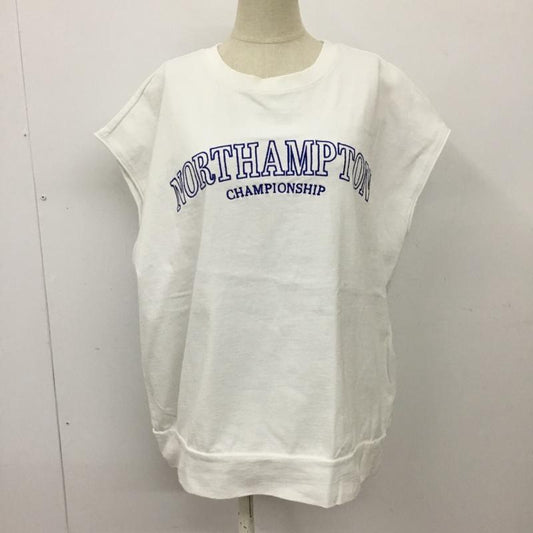 ローリーズファーム LOWRYS FARM カットソー 半袖 LF622139TS オーバーサイズプリントＴシャツ FREE ロゴ、文字 白 / ホワイト /  レディース USED 古着 中古 10098866