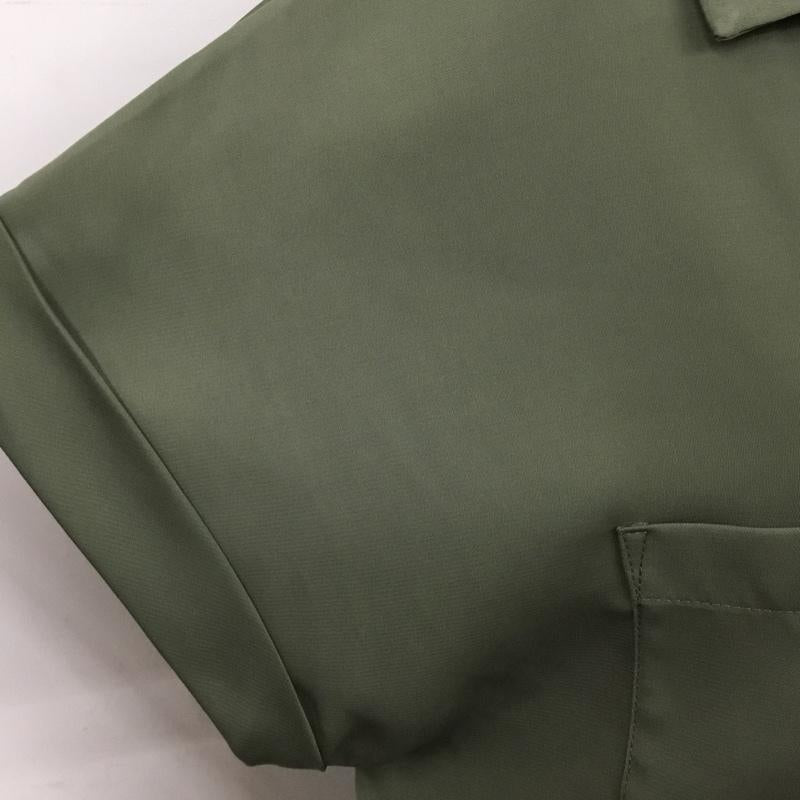 オペークドットクリップ OPAQUE.CLIP カットソー 半袖 637-84065 オープンカラーシャツ プルオーバー M 無地 カーキ / カーキ /  レディース USED 古着 中古 10098876