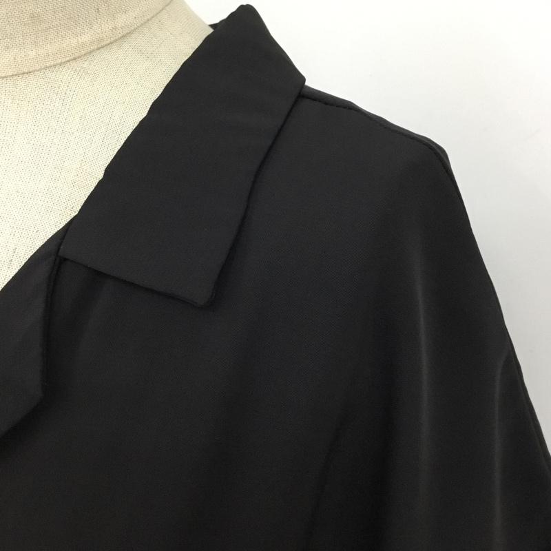 オペークドットクリップ OPAQUE.CLIP カットソー 半袖 637-84065 オープンカラーシャツ プルオーバー M 無地 黒 / ブラック /  レディース USED 古着 中古 10098877