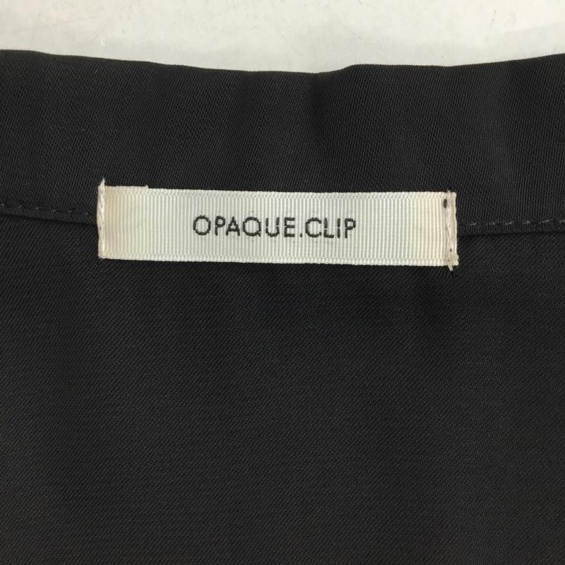 オペークドットクリップ OPAQUE.CLIP カットソー 半袖 637-84065 オープンカラーシャツ プルオーバー M 無地 黒 / ブラック /  レディース USED 古着 中古 10098877
