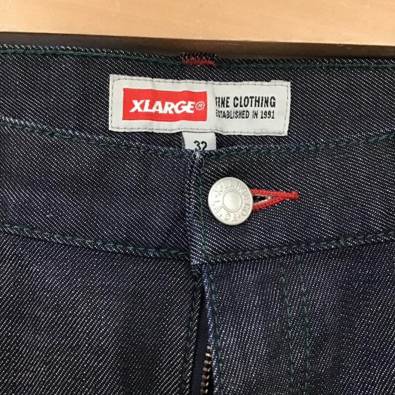 エクストララージ XLARGE パンツ デニム、ジーンズ デニムパンツ ストレートパンツ ワイドパンツ カジュアルパンツ 32インチ 無地 インディゴ / インディゴ /  メンズ USED 古着 中古 10098912
