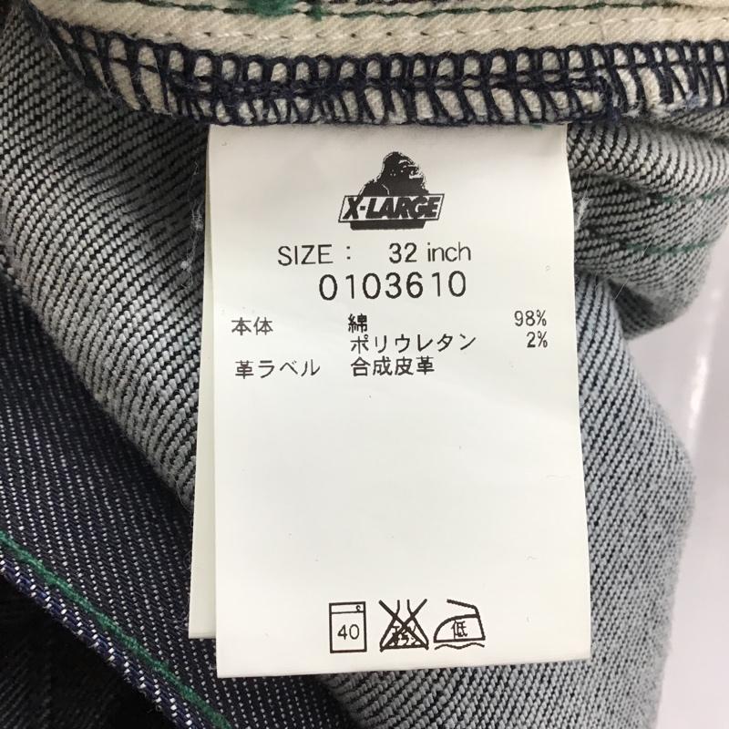 エクストララージ XLARGE パンツ デニム、ジーンズ デニムパンツ ストレートパンツ ワイドパンツ カジュアルパンツ 32インチ 無地 インディゴ / インディゴ /  メンズ USED 古着 中古 10098912
