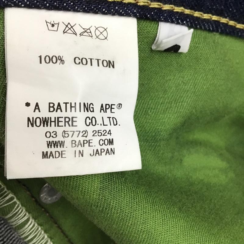 アベイシングエイプ A BATHING APE パンツ デニム、ジーンズ デニムパンツ カジュアルパンツ ストレートパンツ スリムパンツ ボトムス M 無地 インディゴ / インディゴ /  メンズ USED 古着 中古 10098955