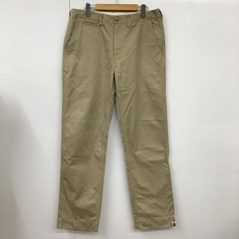 アベイシングエイプ A BATHING APE パンツ チノパン カジュアルパンツ チノパン ワイドパンツ ストレートパンツ L 無地 ベージュ / ベージュ /  メンズ USED 古着 中古 10098969