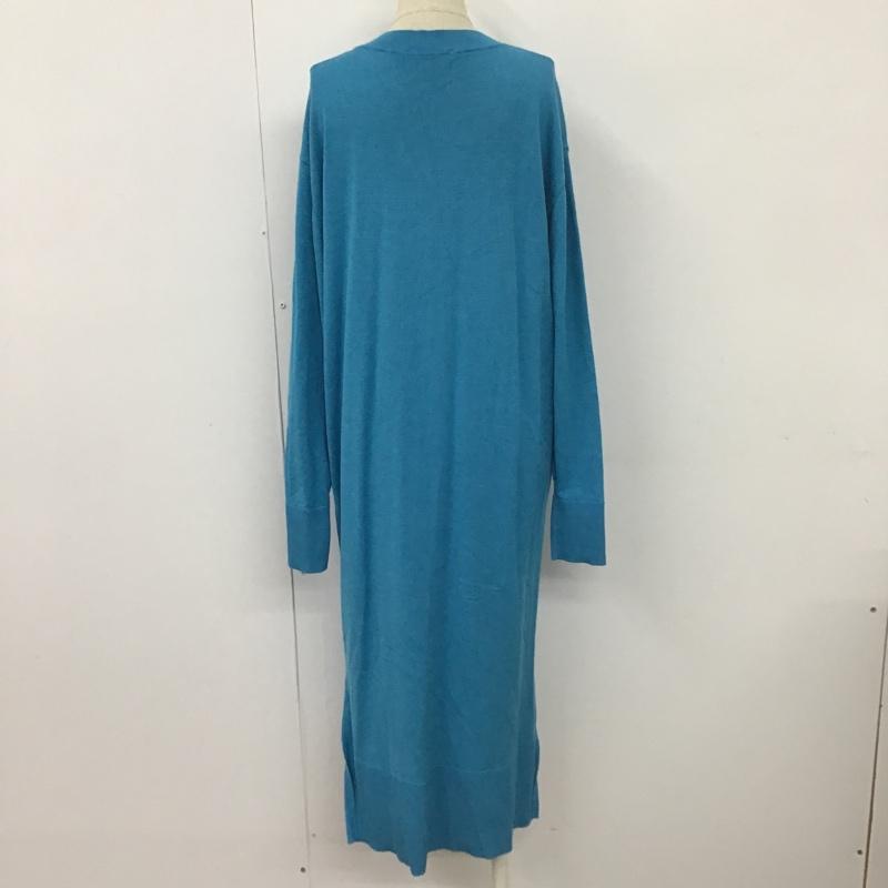 スライ SLY ワンピース ロングスカート 030EAZ73-7740 CREWNECKMIDIOP ロングニットワンピース 長袖ワンピース リブニットワンピース FREE 無地 青 / ブルー /  レディース USED 古着 中古 10098996