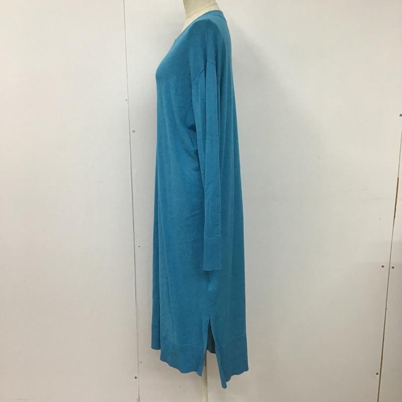 スライ SLY ワンピース ロングスカート 030EAZ73-7740 CREWNECKMIDIOP ロングニットワンピース 長袖ワンピース リブニットワンピース FREE 無地 青 / ブルー /  レディース USED 古着 中古 10098996