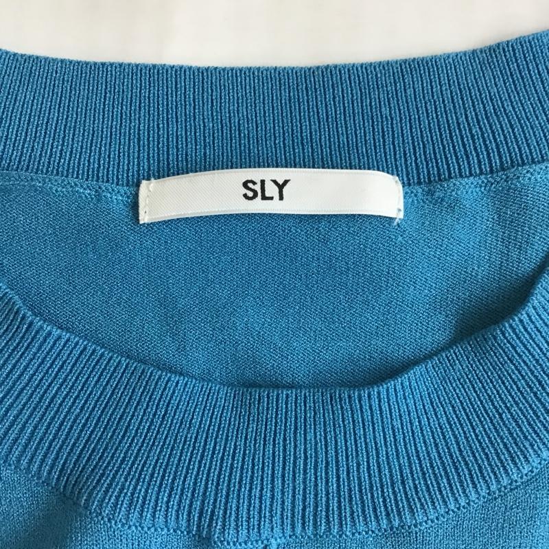 スライ SLY ワンピース ロングスカート 030EAZ73-7740 CREWNECKMIDIOP ロングニットワンピース 長袖ワンピース リブニットワンピース FREE 無地 青 / ブルー /  レディース USED 古着 中古 10098996