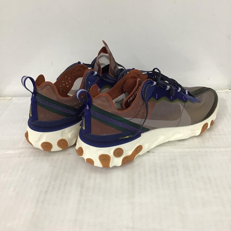 ナイキ NIKE スニーカー スニーカー AQ1090-200 REACT ELEMENT 87 28cm 28.0cm ロゴ、文字 白 / ホワイト / X 灰 / グレー / X 青 / ブルー / X 茶 / ブラウン /  メンズ USED 古着 中古 10099033