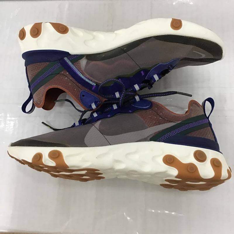 ナイキ NIKE スニーカー スニーカー AQ1090-200 REACT ELEMENT 87 28cm 28.0cm ロゴ、文字 白 / ホワイト / X 灰 / グレー / X 青 / ブルー / X 茶 / ブラウン /  メンズ USED 古着 中古 10099033