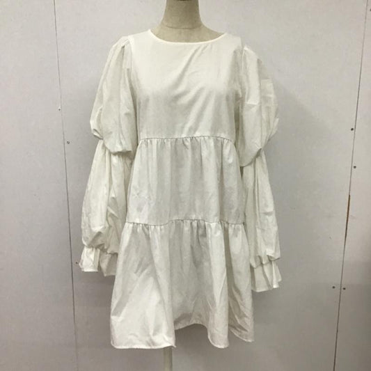 ナイスクラップ NICE CLAUP チュニック 長袖 ティアード ミニワンピース FREE 無地 白 / ホワイト /  レディース USED 古着 中古 10099055