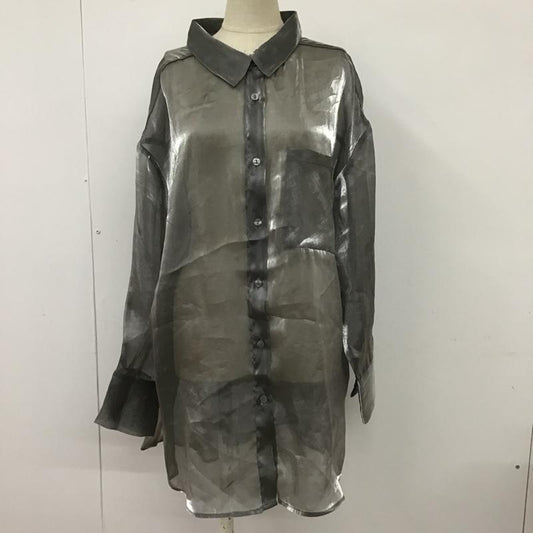 ムルーア MURUA シャツ、ブラウス 長袖 012140402801-04 シャイニー シアーシャツ FREE 無地 銀 / シルバー /  レディース USED 古着 中古 10099061