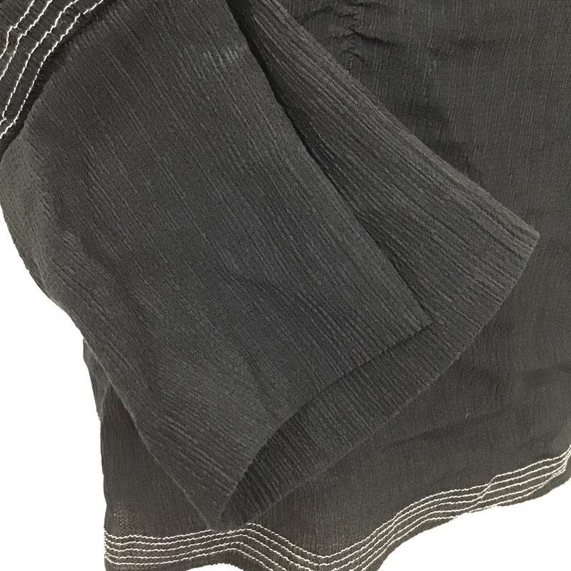 エモダ EMODA カットソー 半袖 042142700101-01 バックオープンショートトップ 半袖カットソー ショート丈カットソー Vネック FREE 無地 黒 / ブラック /  レディース USED 古着 中古 10099087