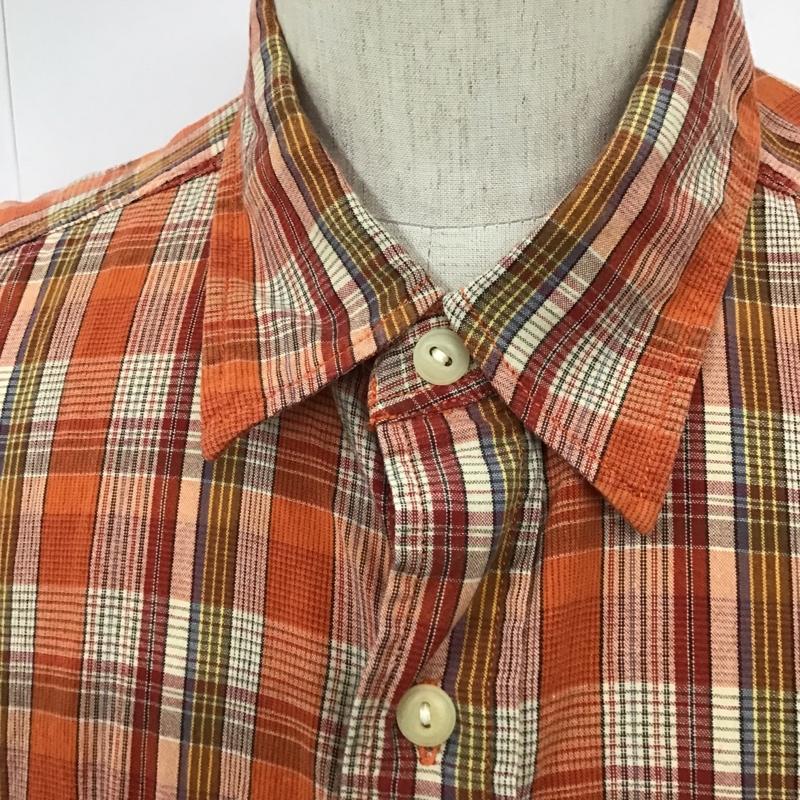 ポロスポーツラルフローレン POLOSPORT シャツ、ブラウス 長袖 コットン LL チェック 橙 / オレンジ / X 白 / ホワイト / X 黒 / ブラック / X 赤 / レッド / X 水色 / ライトブルー /  メンズ USED 古着 中古 10099149