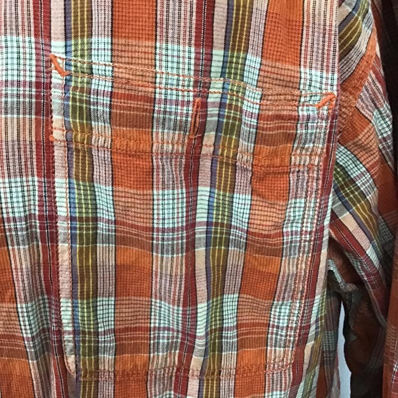 ポロスポーツラルフローレン POLOSPORT シャツ、ブラウス 長袖 コットン LL チェック 橙 / オレンジ / X 白 / ホワイト / X 黒 / ブラック / X 赤 / レッド / X 水色 / ライトブルー /  メンズ USED 古着 中古 10099149