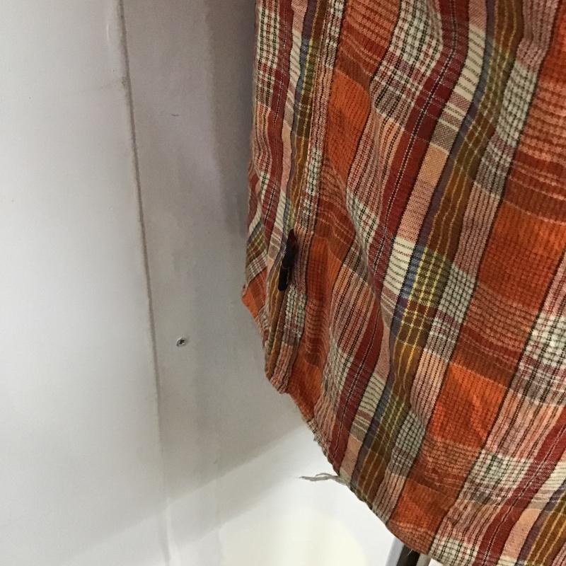 ポロスポーツラルフローレン POLOSPORT シャツ、ブラウス 長袖 コットン LL チェック 橙 / オレンジ / X 白 / ホワイト / X 黒 / ブラック / X 赤 / レッド / X 水色 / ライトブルー /  メンズ USED 古着 中古 10099149