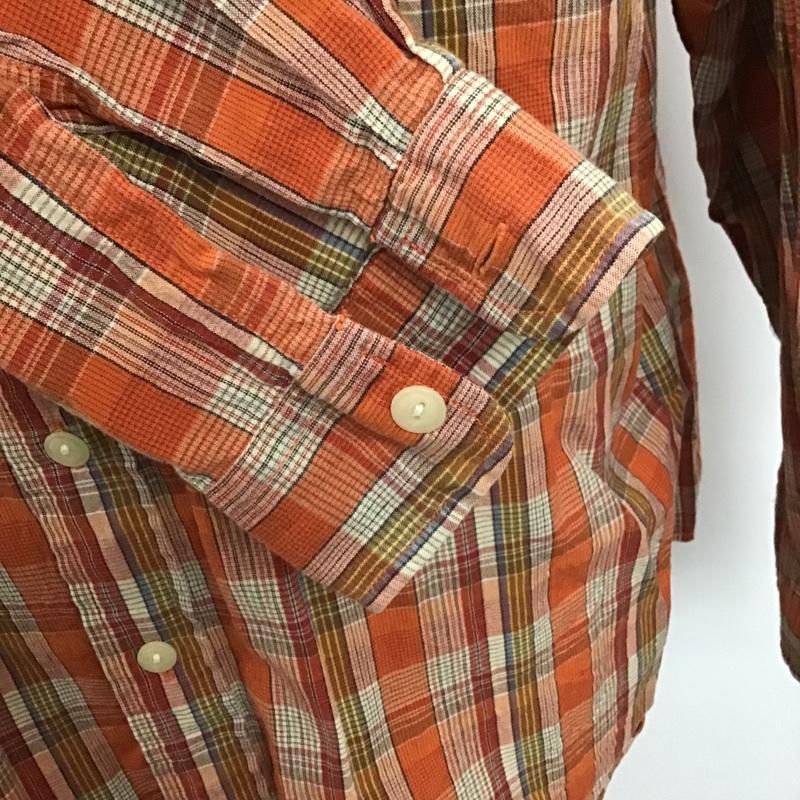 ポロスポーツラルフローレン POLOSPORT シャツ、ブラウス 長袖 コットン LL チェック 橙 / オレンジ / X 白 / ホワイト / X 黒 / ブラック / X 赤 / レッド / X 水色 / ライトブルー /  メンズ USED 古着 中古 10099149