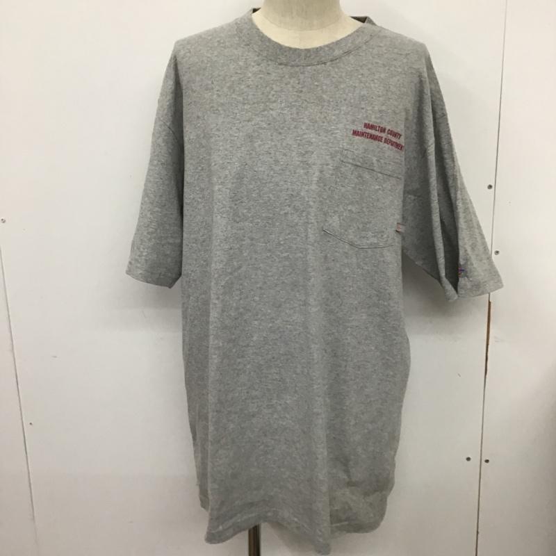 ディッキーズ Dickies Tシャツ 半袖 胸ポケット XL ロゴ、文字 灰 / グレー /  メンズ USED 古着 中古 10099153