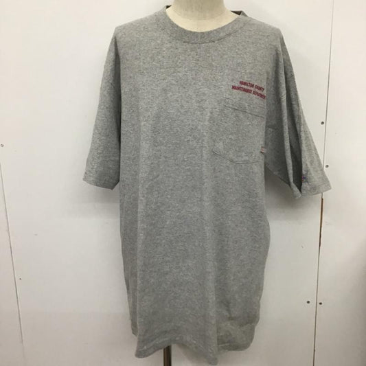 ディッキーズ Dickies Tシャツ 半袖 胸ポケット XL ロゴ、文字 灰 / グレー /  メンズ USED 古着 中古 10099153