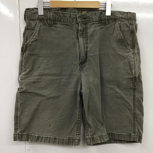 カーハート Carhartt パンツ ショートパンツ 102514-217 Relaxed Fit 36 ロゴ、文字 カーキ / カーキ /  メンズ USED 古着 中古 10099160