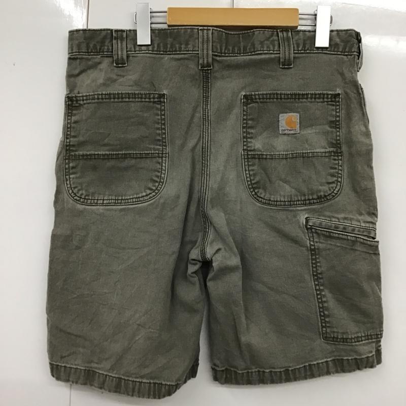 カーハート Carhartt パンツ ショートパンツ 102514-217 Relaxed Fit 36 ロゴ、文字 カーキ / カーキ /  メンズ USED 古着 中古 10099160