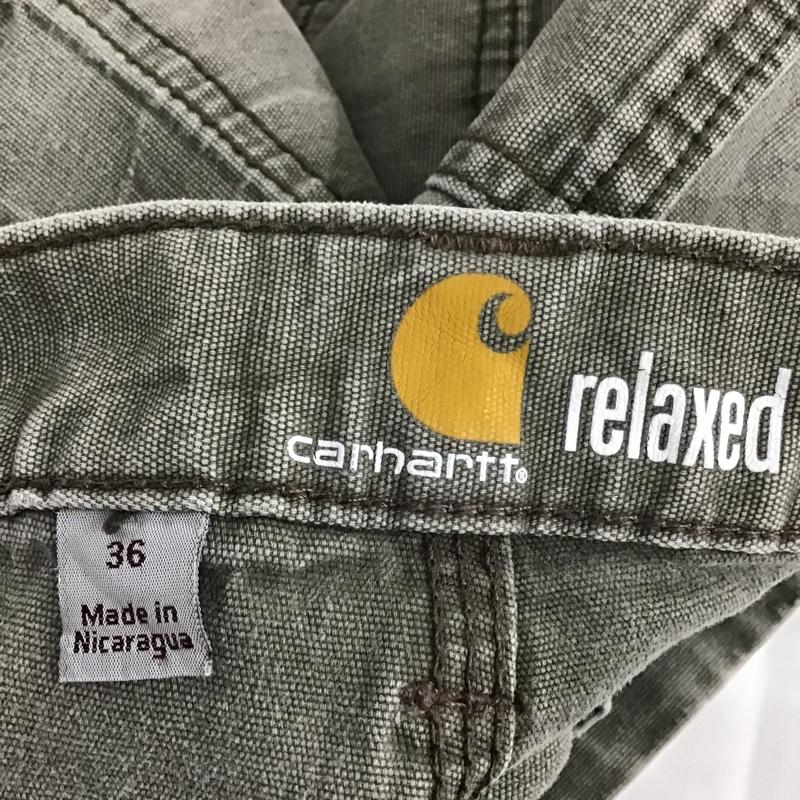 カーハート Carhartt パンツ ショートパンツ 102514-217 Relaxed Fit 36 ロゴ、文字 カーキ / カーキ /  メンズ USED 古着 中古 10099160