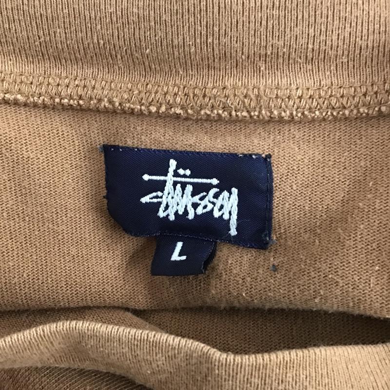 ステューシー STUSSY カットソー 半袖 クルーネック プリント L ワンポイント 茶 / ブラウン /  メンズ USED 古着 中古 10099163