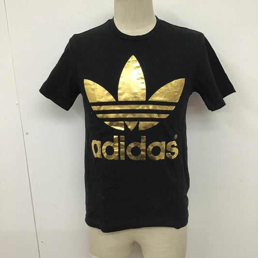 アディダス adidas Tシャツ 半袖 Z61386 トレフォイルロゴ S プリント 黒 / ブラック / X 金 / ゴールド /  メンズ USED 古着 中古 10099164