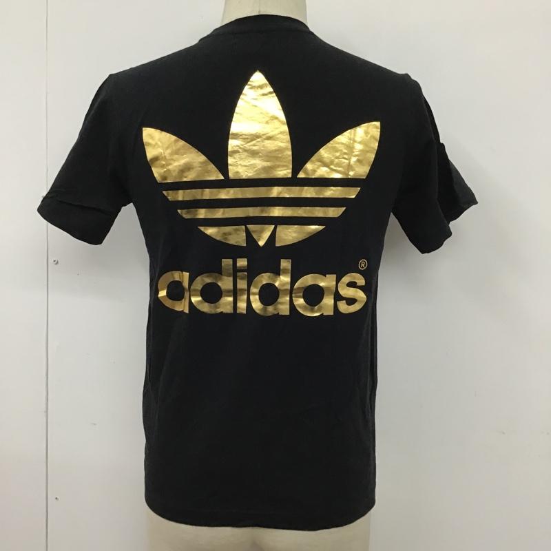 アディダス adidas Tシャツ 半袖 Z61386 トレフォイルロゴ S プリント 黒 / ブラック / X 金 / ゴールド /  メンズ USED 古着 中古 10099164