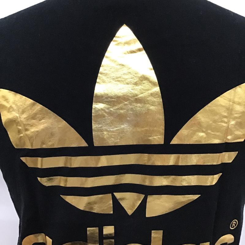 アディダス adidas Tシャツ 半袖 Z61386 トレフォイルロゴ S プリント 黒 / ブラック / X 金 / ゴールド /  メンズ USED 古着 中古 10099164