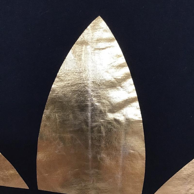 アディダス adidas Tシャツ 半袖 Z61386 トレフォイルロゴ S プリント 黒 / ブラック / X 金 / ゴールド /  メンズ USED 古着 中古 10099164