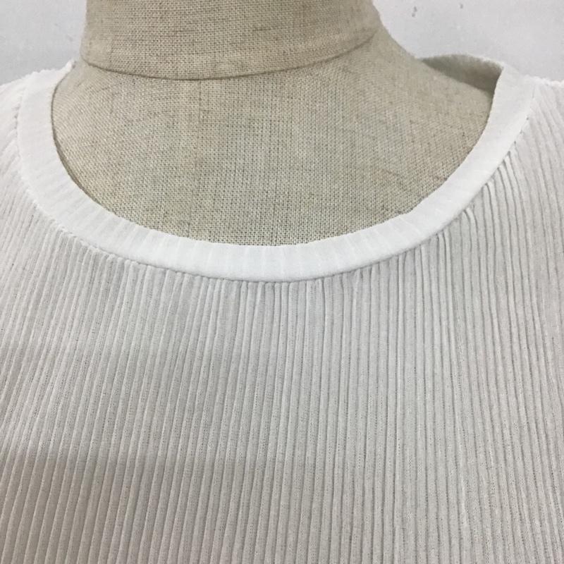 エヘカソポ ehka sopo カットソー 半袖 プリーツ天竺袖リボンプルオーバー 無地 白 / ホワイト /  レディース USED 古着 中古 10099184