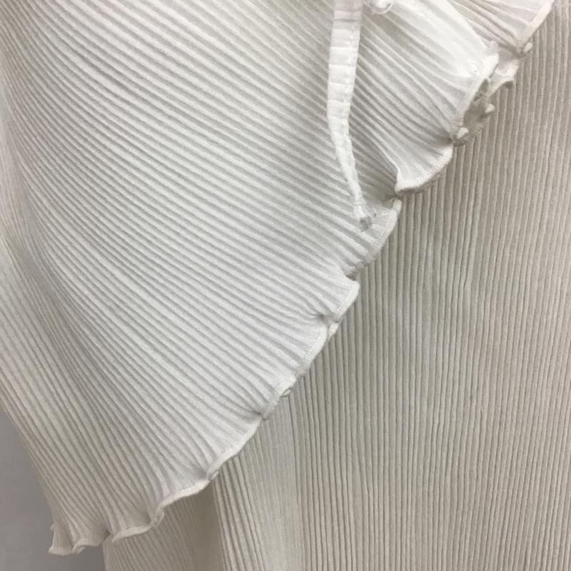 エヘカソポ ehka sopo カットソー 半袖 プリーツ天竺袖リボンプルオーバー 無地 白 / ホワイト /  レディース USED 古着 中古 10099184