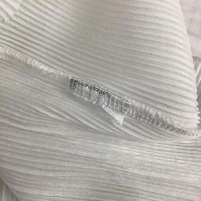 エヘカソポ ehka sopo カットソー 半袖 プリーツ天竺袖リボンプルオーバー 無地 白 / ホワイト /  レディース USED 古着 中古 10099184