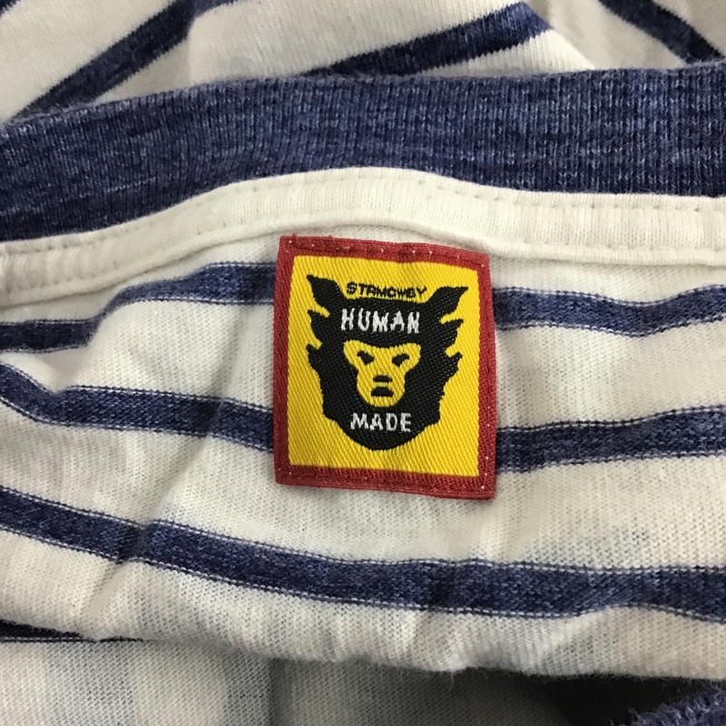 ヒューマンメード HUMAN MADE Tシャツ 半袖 ボーダー ハート XL ロゴ、文字 白 / ホワイト / X 青 / ブルー /  メンズ USED 古着 中古 10099204