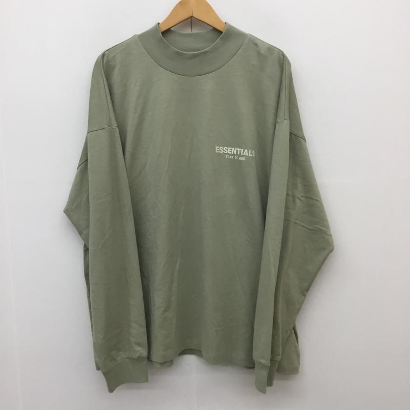 エッセンシャルズ ESSENTIALS Tシャツ 長袖 L ロゴ、文字 薄緑 / ライトグリーン /  メンズ USED 古着 中古 10099206