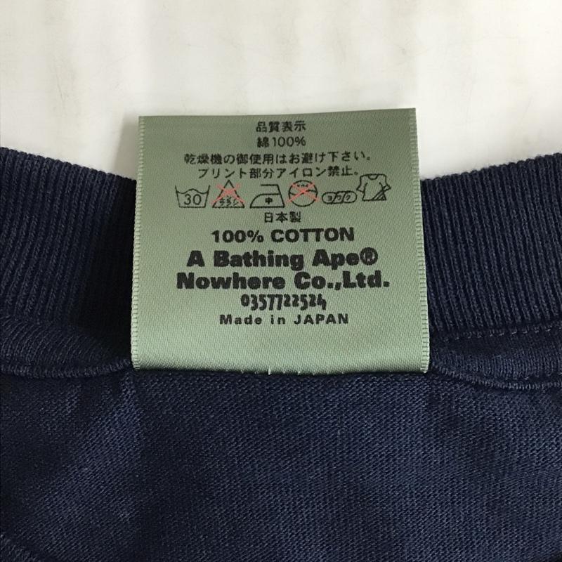 アベイシングエイプ A BATHING APE Tシャツ 半袖 プリントT 半袖 M ロゴ、文字 X プリント 紺 / ネイビー /  メンズ USED 古着 中古 10099270
