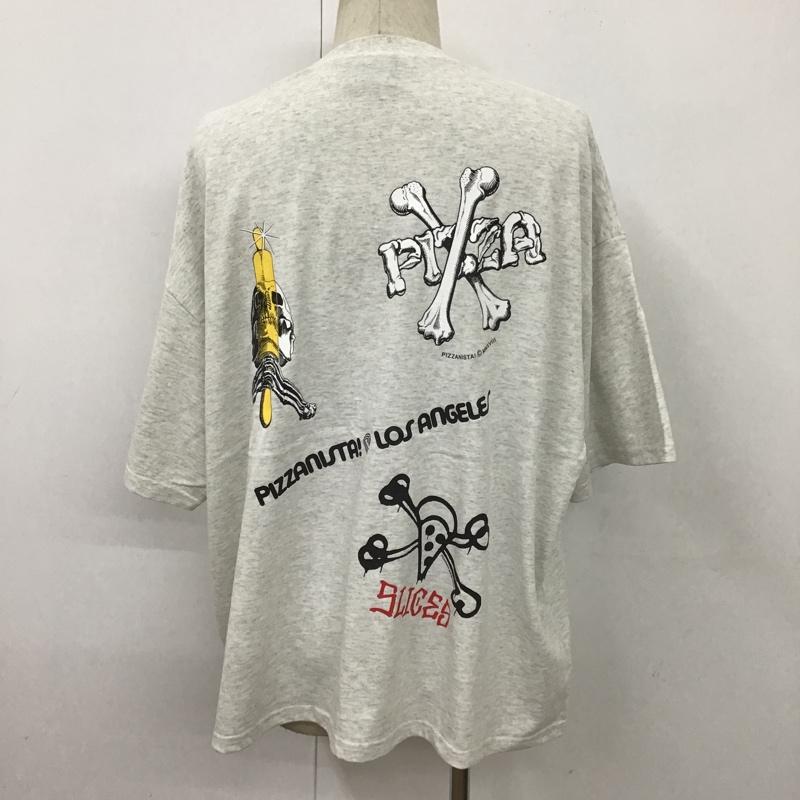 ピザ二スタ！ PIZZANISTA! Tシャツ 半袖 1226390000004 FREAK'S STORE 別注 Loose Fit バックプリント L ロゴ、文字 灰 / グレー /  メンズ USED 古着 中古 10099312